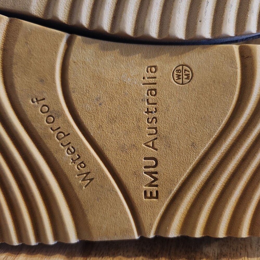 EMU Australia Womens 8 Charlotte Boots Chocolate Brown Sheepskin Lace Back Boots - Picture 8 of 12